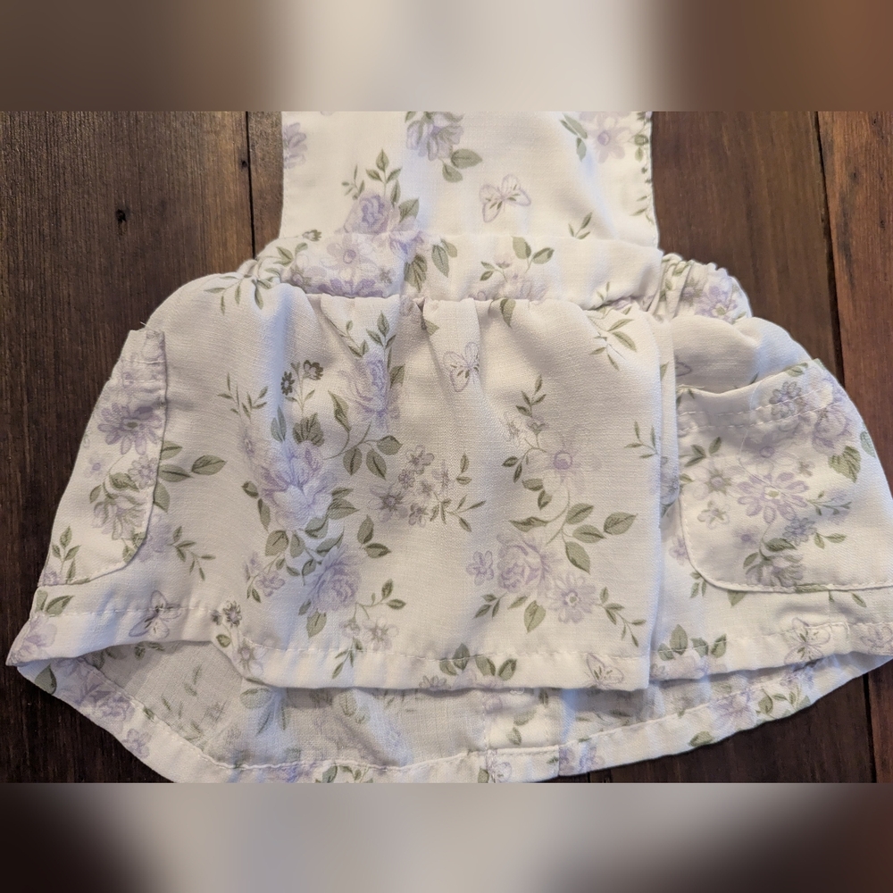 Nicole Miller New York 0-3 Months Infant Girls White Floral‎ Dress With Ruffles - Picture 7 of 8